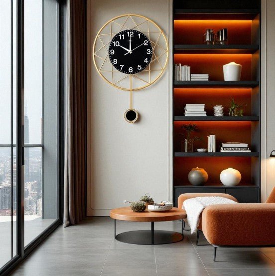 Stella Nova:Modern Pendulum Clock (24 x 24 Inches Dia)