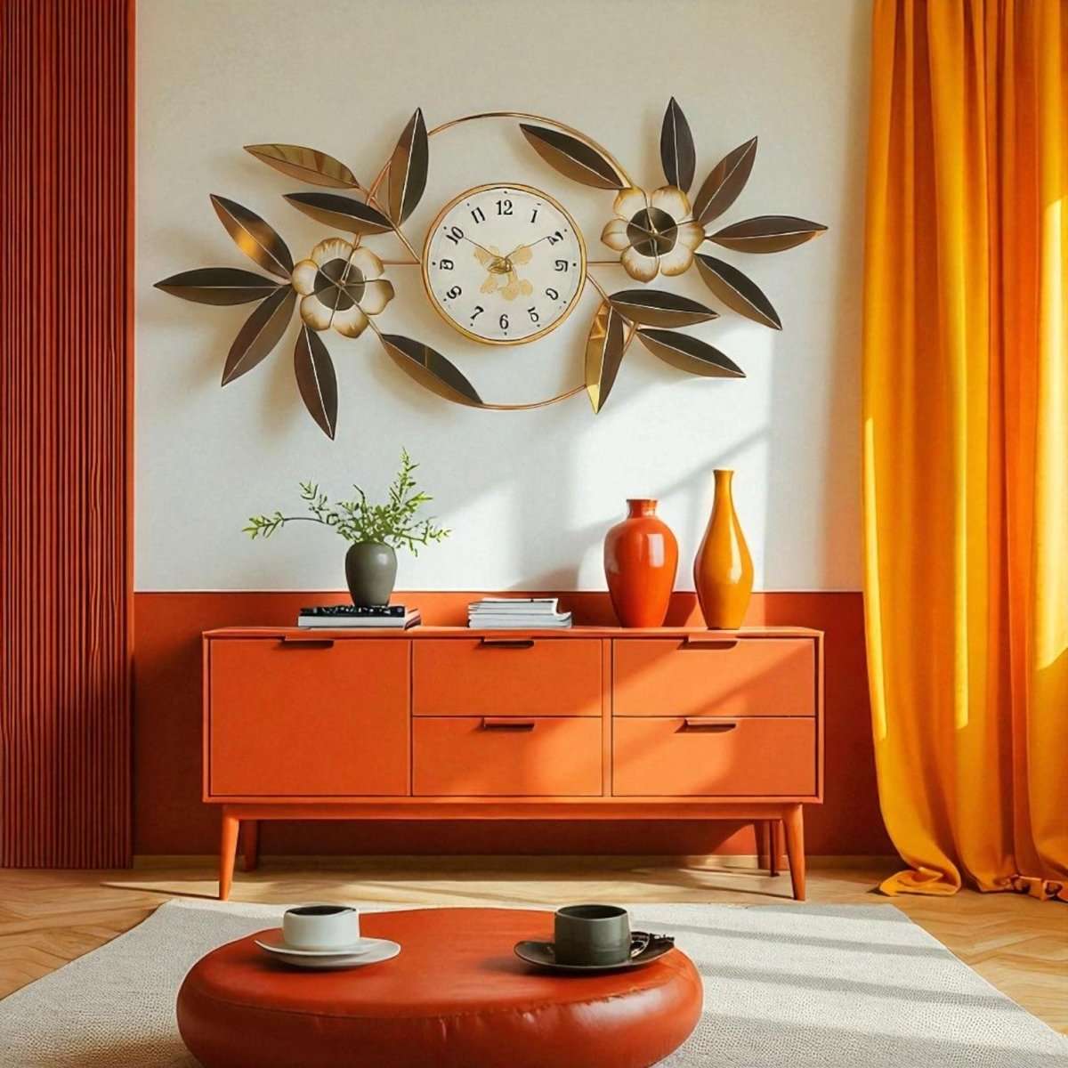 Sunburst Blossom Chronometer Wall Watch (40.5 x 20 Inches)