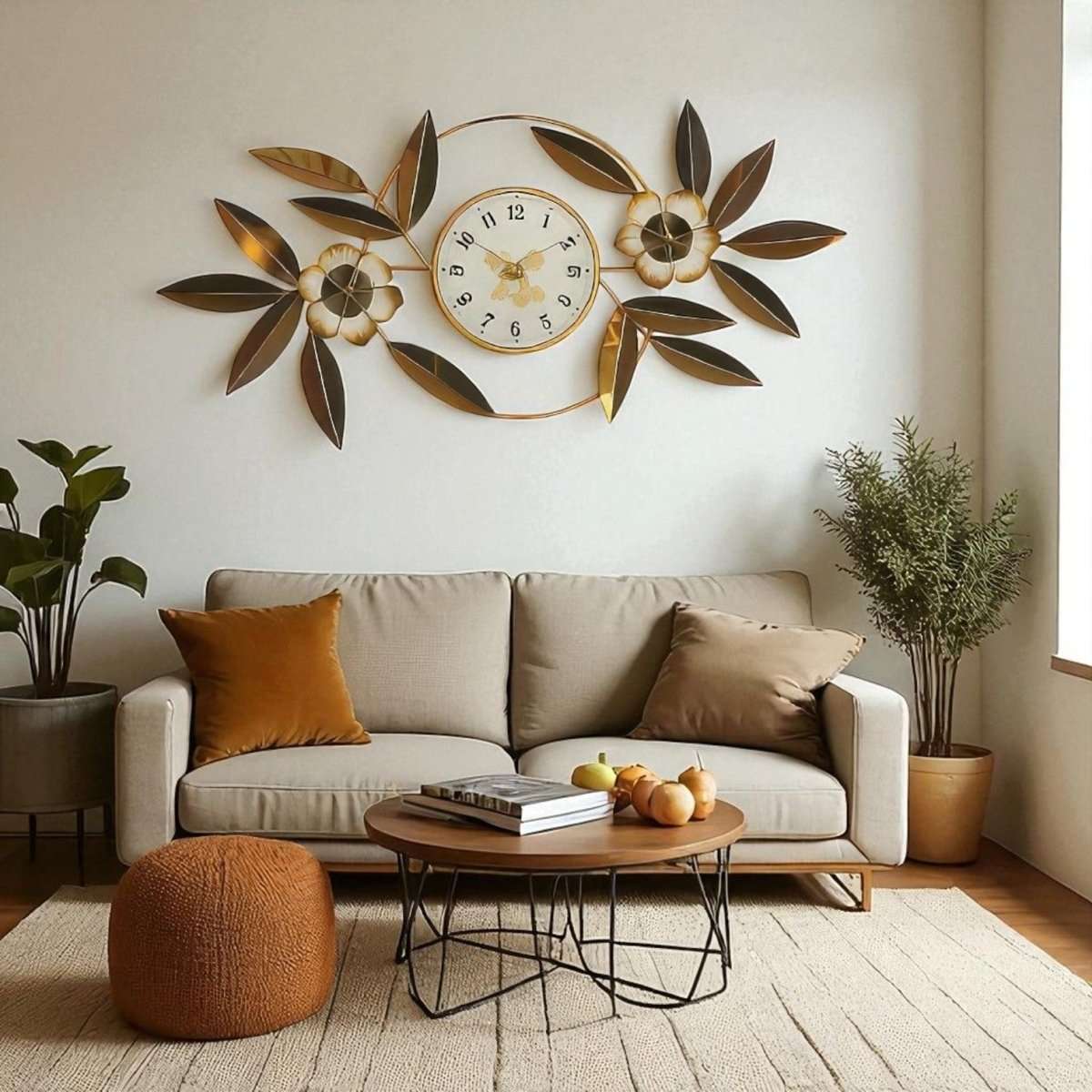 Sunburst Blossom Chronometer Wall Watch (40.5 x 20 Inches)