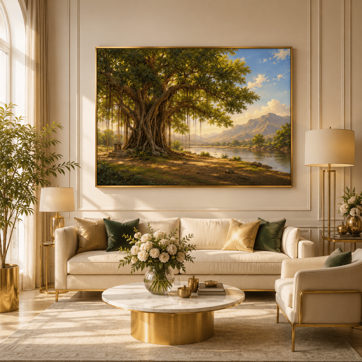 Suryansh Banyan – Tree of Golden Light (36 x 24 Inches)