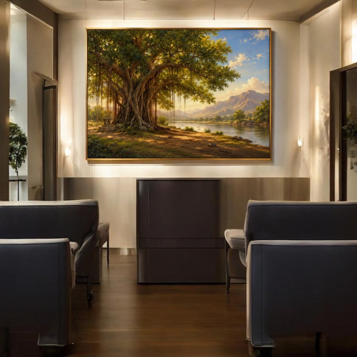 Suryansh Banyan – Tree of Golden Light (36 x 24 Inches)