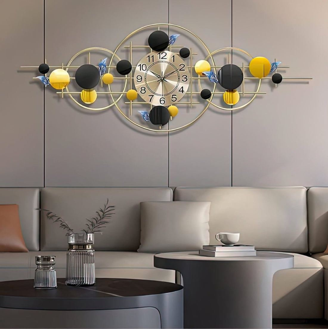 Symphony:Geometric Wall Clock (48 x 25 Inches)