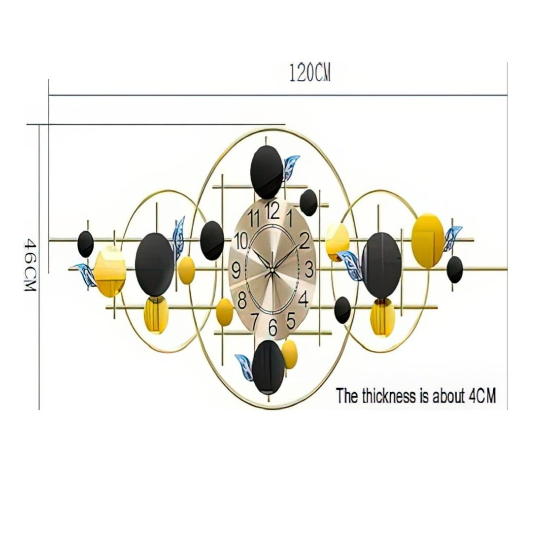 Symphony:Geometric Wall Clock (48 x 25 Inches)