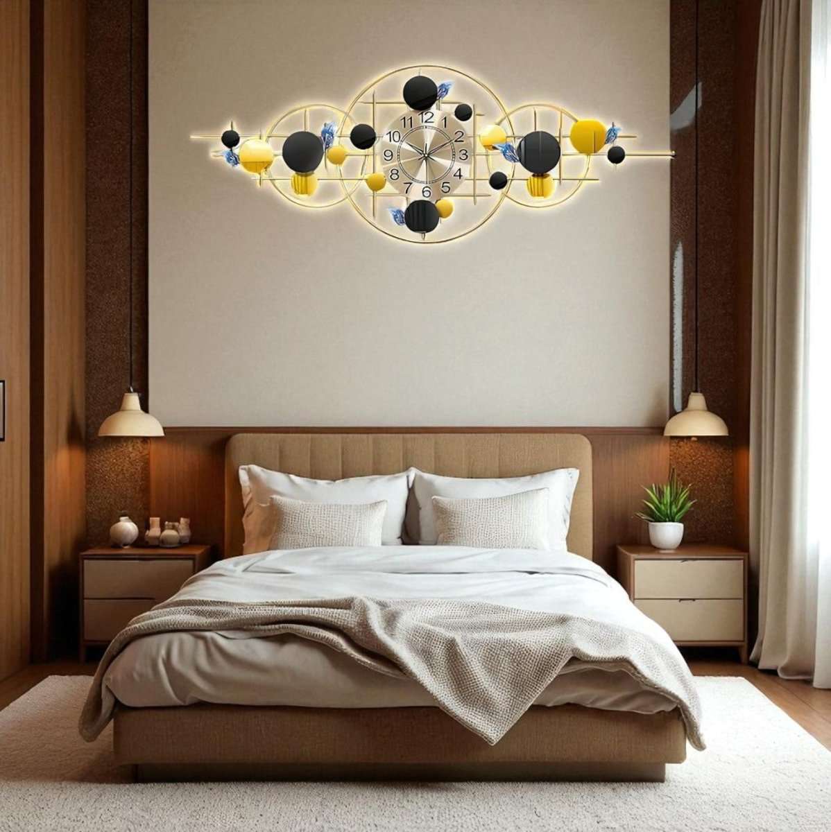 Symphony:Geometric Wall Clock (48 x 25 Inches)