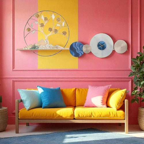 Tangerine Eclipse Wall Clock (59 x 24 Inches)