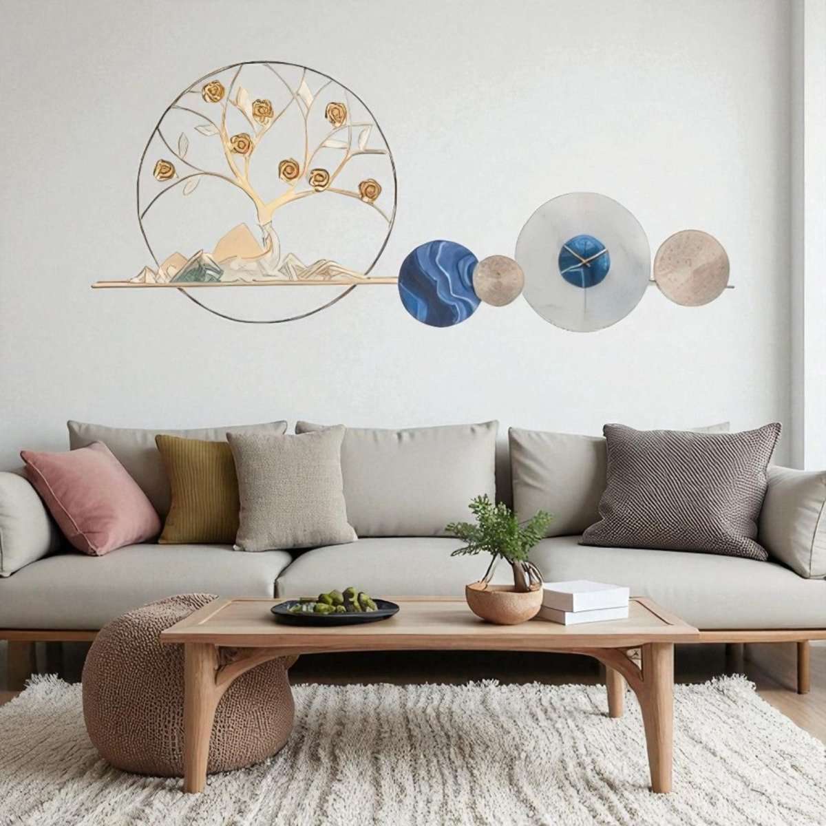 Tangerine Eclipse Wall Clock (59 x 24 Inches)