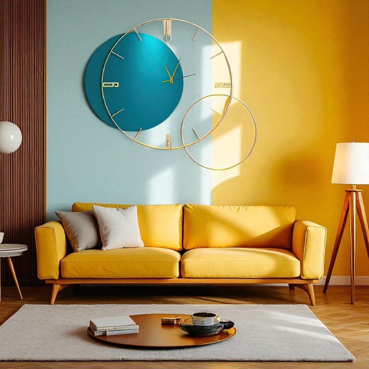 Teal Time Orb Timepiece (27.4 x 23.4 Inches)