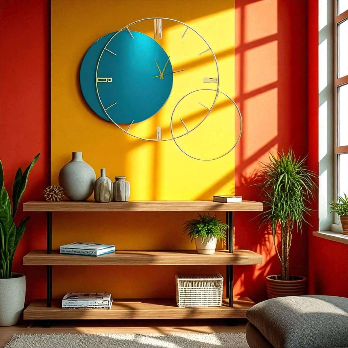 Teal Time Orb Timepiece (27.4 x 23.4 Inches)