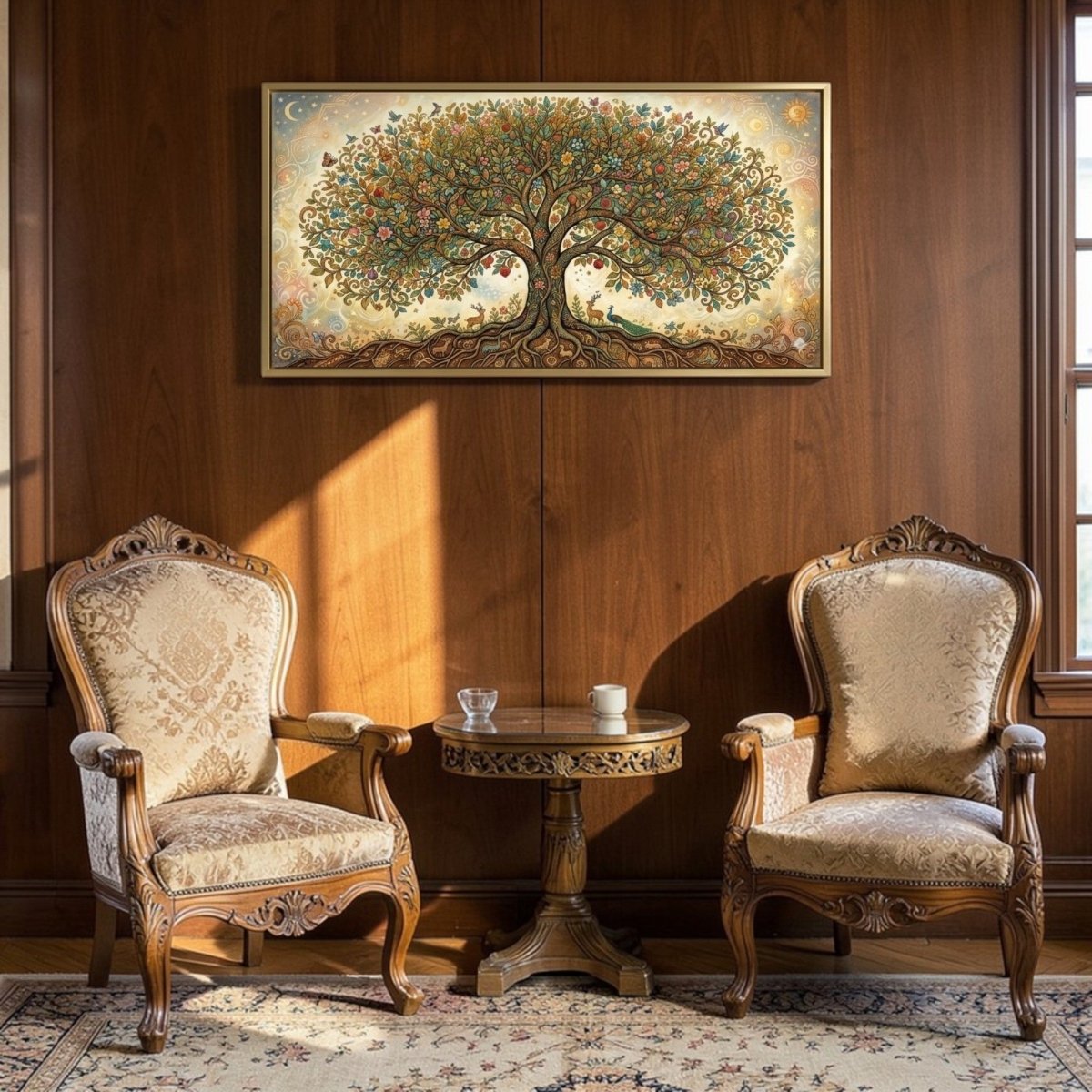 The Abundance Tree: Hand - Painted Style Tree of Life (48 x 24 Inches)