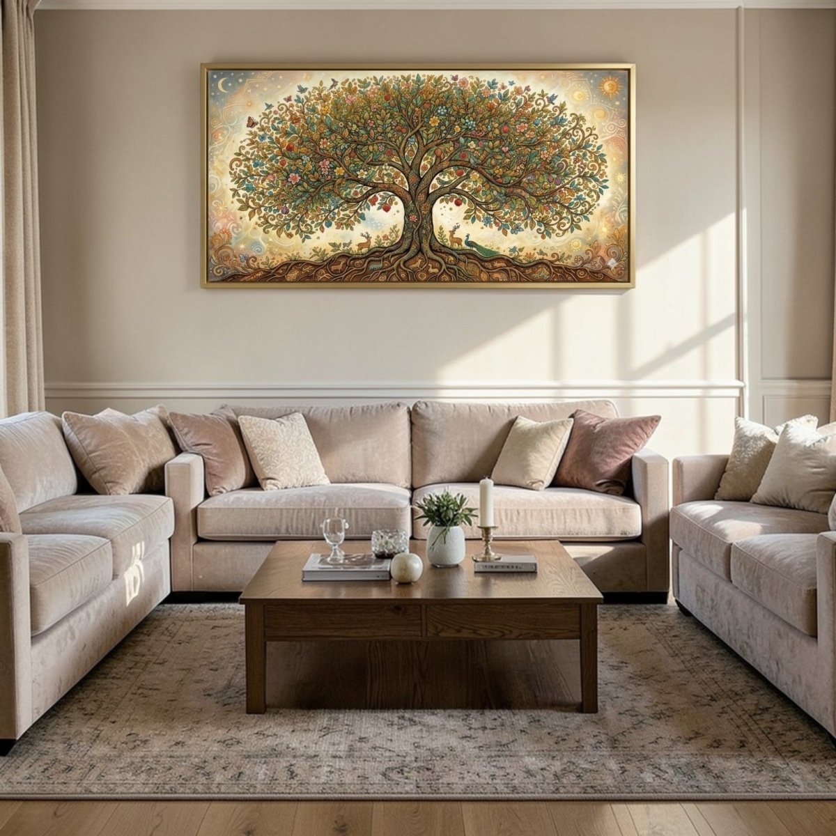 The Abundance Tree: Hand - Painted Style Tree of Life (48 x 24 Inches)