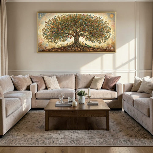The Abundance Tree: Hand - Painted Style Tree of Life (48 x 24 Inches)
