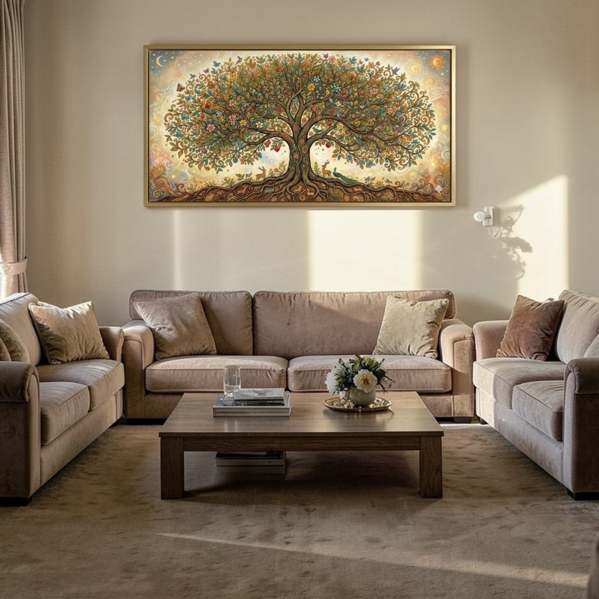 The Abundance Tree: Hand - Painted Style Tree of Life (48 x 24 Inches)