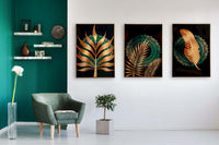 Thumbnail for The Aureate Splendor Crystal Glass Painting Set of 3 (150 x 70 Cm)