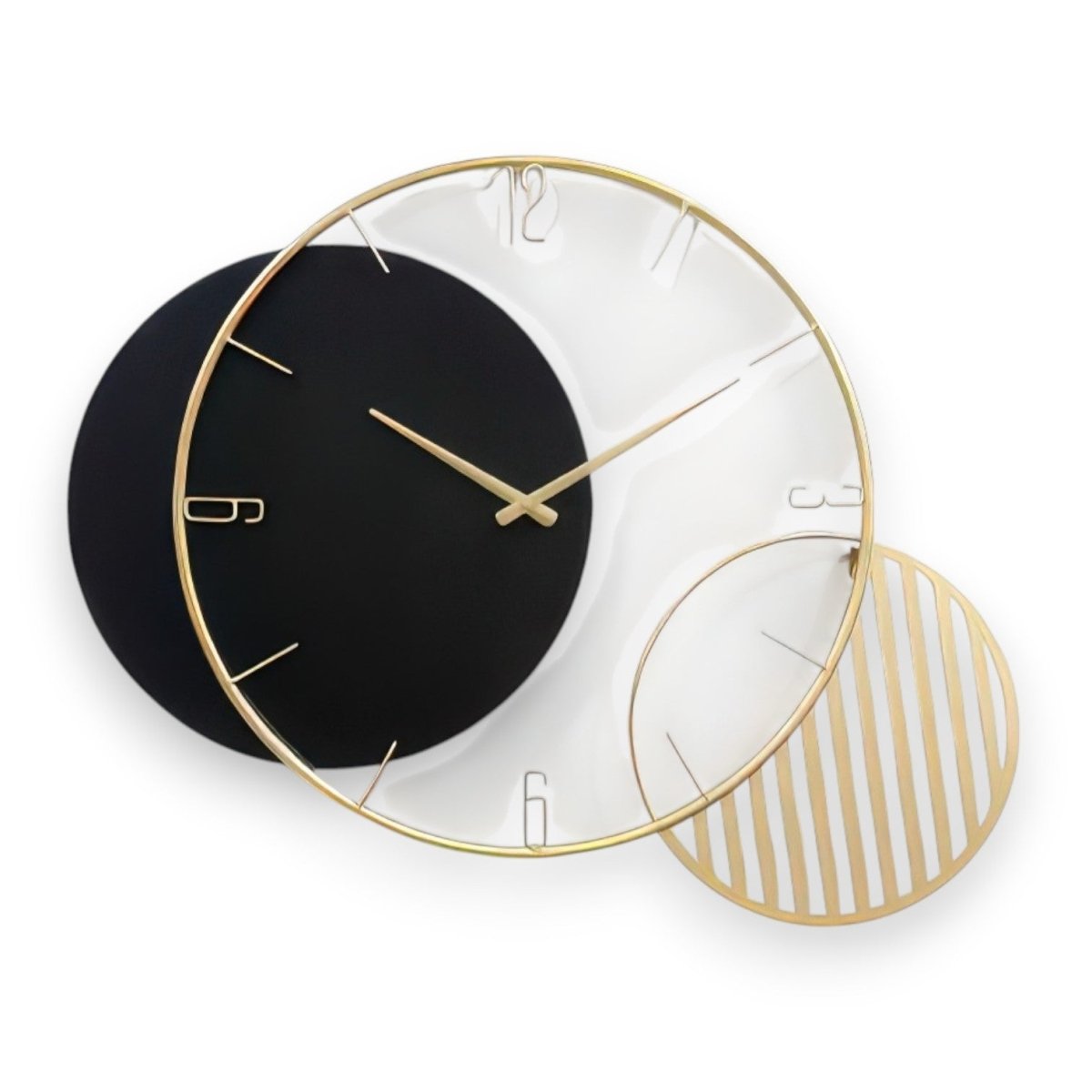 The Black & Gold Intersect Solar Halo Clock (30 x 27 Inches)