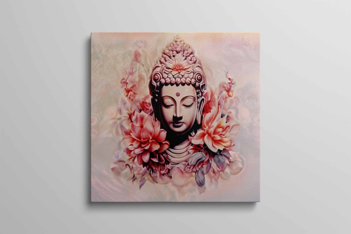 The Buddha of Flowers Canvas Wall Painiting (36 x 36 Inches)