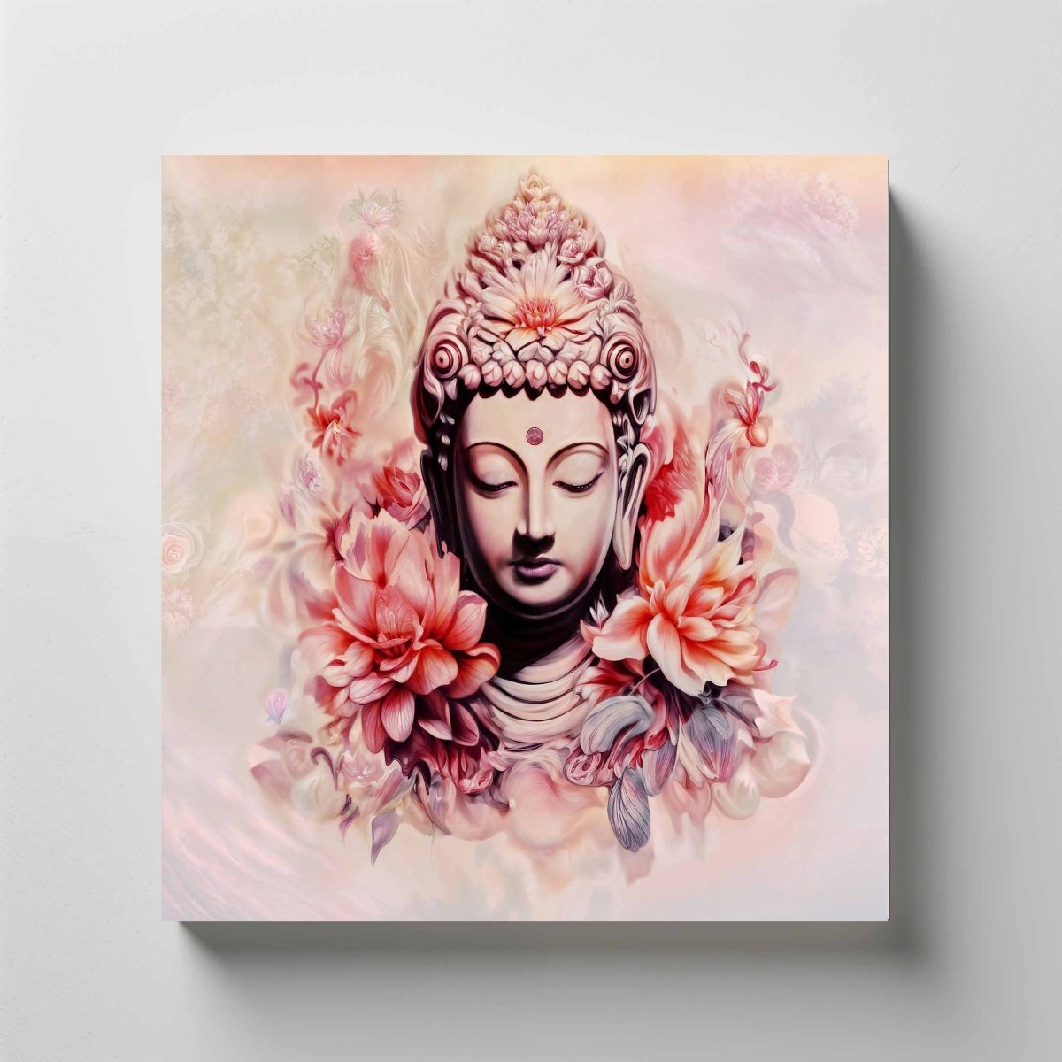 The Buddha of Flowers Canvas Wall Painiting (36 x 36 Inches)