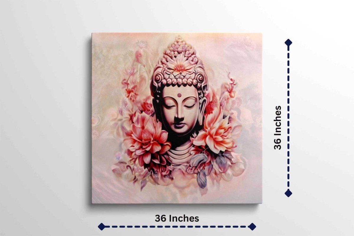 The Buddha of Flowers Canvas Wall Painiting (36 x 36 Inches)