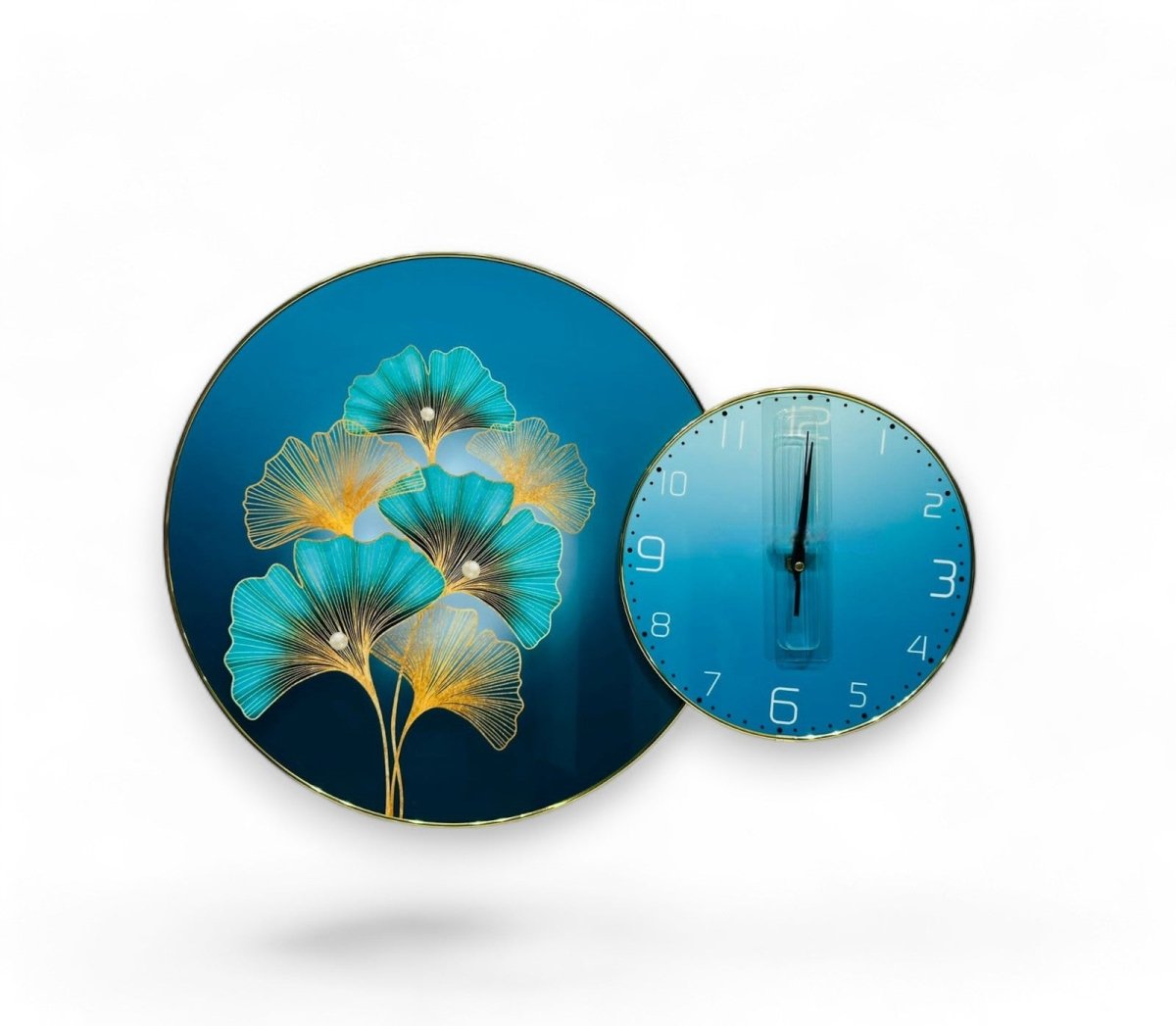 The Cerulean Cascade Crystal Wall Clock (24 x 16 Inches)