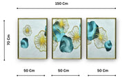 Thumbnail for The Cobalt Cocoon Crystal Glass Painting Set of 3 (150 x 70 Cm)