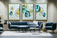 Thumbnail for The Cobalt Cocoon Crystal Glass Painting Set of 3 (150 x 70 Cm)