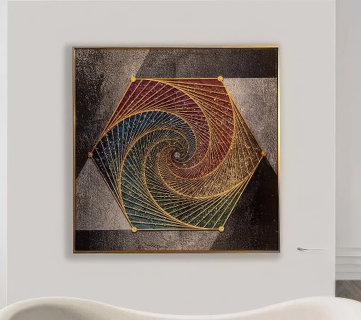 The Cosmic Coil Crystal Wall Painting (60 x 60 cms)