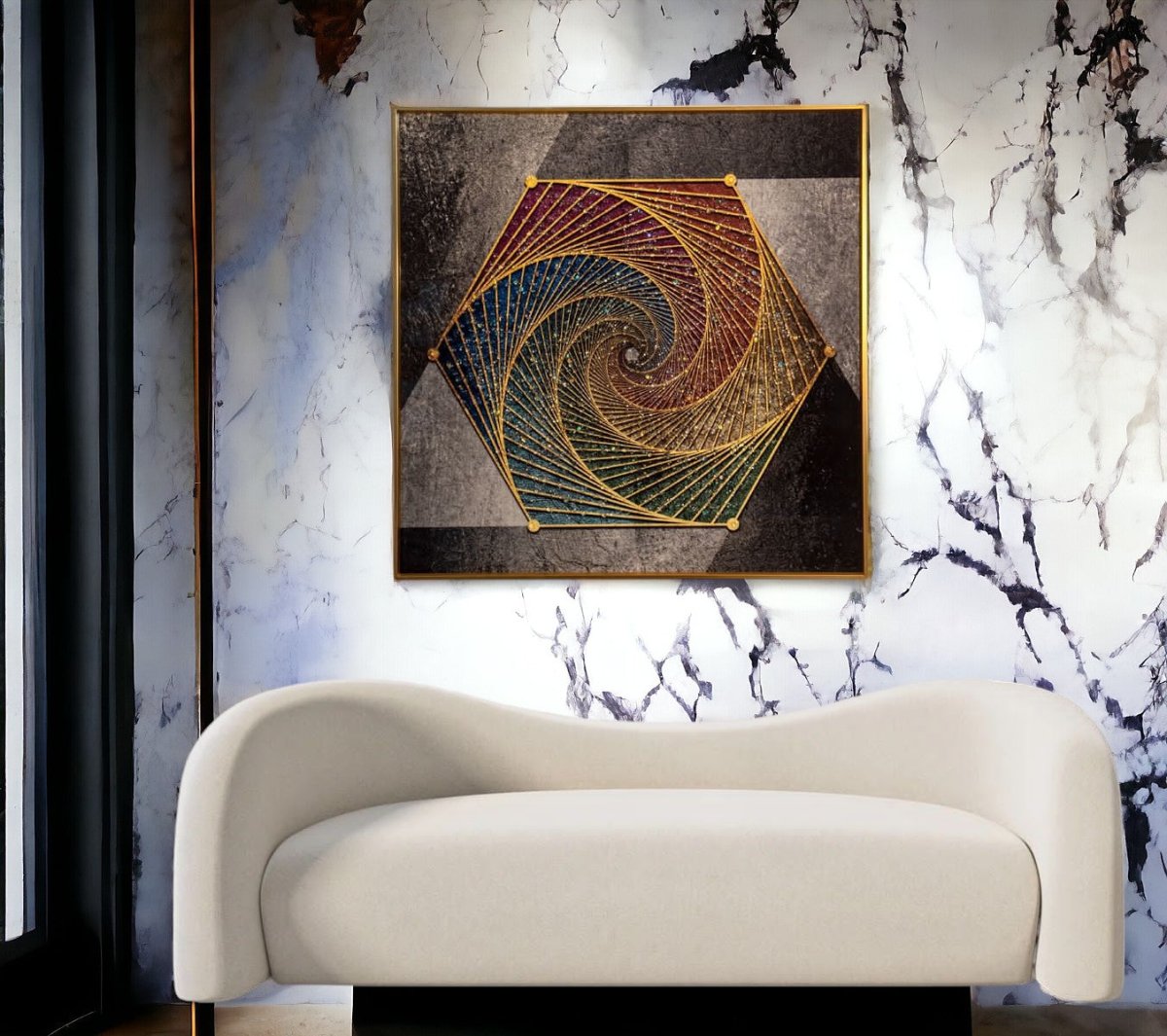 The Cosmic Coil Crystal Wall Painting (60 x 60 cms)