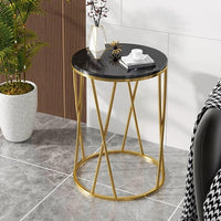 Thumbnail for The Crisscross Opulent X Marble End Table for Livingroom