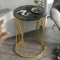 Thumbnail for The Crisscross Opulent X Marble End Table for Livingroom