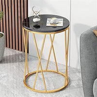 Thumbnail for The Crisscross Opulent X Marble End Table for Livingroom