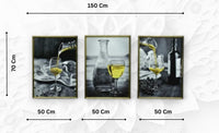 Thumbnail for The Crystal Decantation Crystal Glass Painting Set of 3 (150 x 70 Cm)