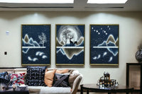 Thumbnail for The Crystal Peaks in Moon Light Crystal Glass Painting Set of 3 (150 x 70 Cm)