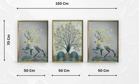 Thumbnail for The Crystal Stag Crystal Glass Painting Set of 3 (150 x 70 Cm)