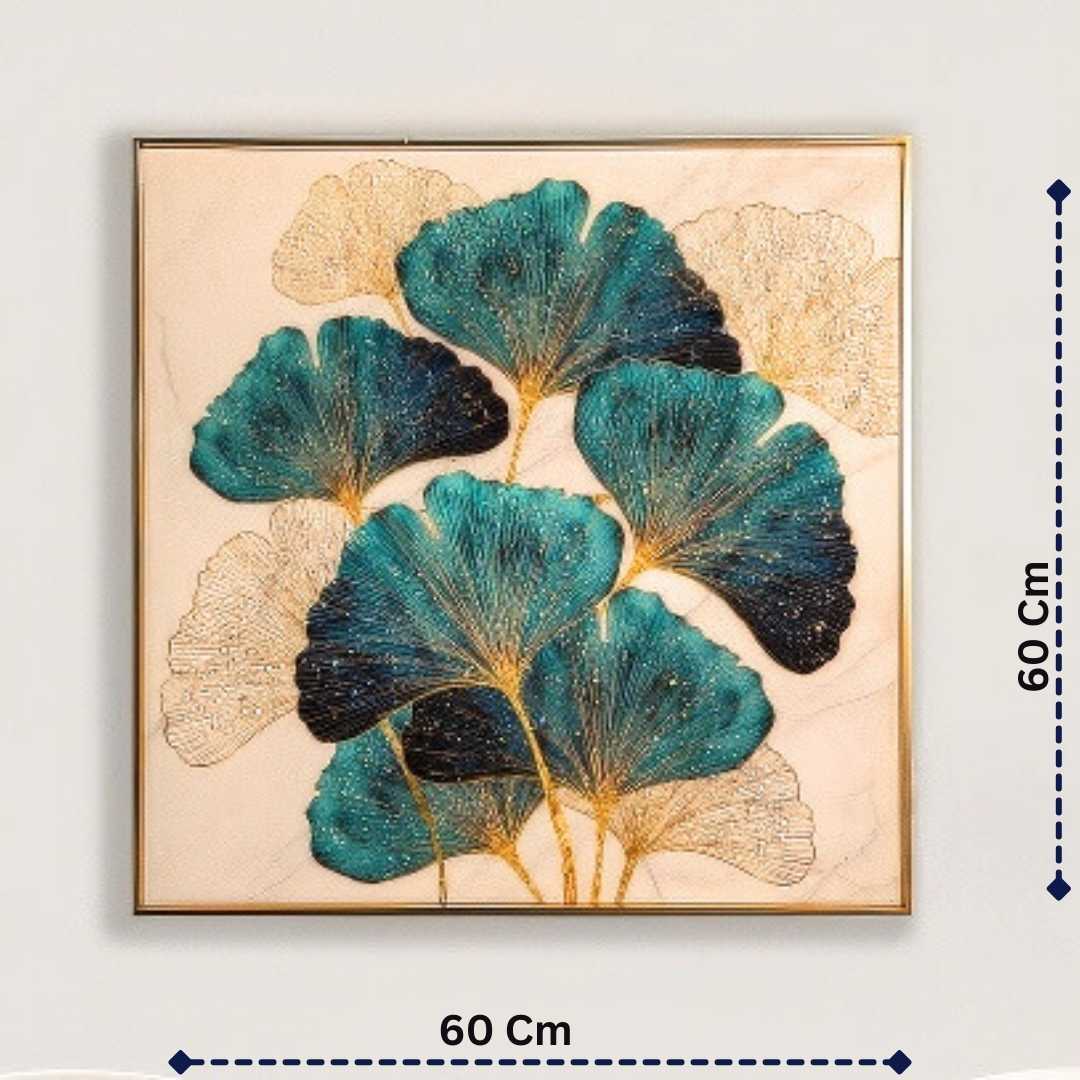 The Crystallized Ginkgo Elegance Crystal Wall Painting (60 x 60 cms)