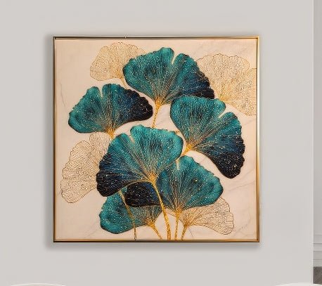 The Crystallized Ginkgo Elegance Crystal Wall Painting (60 x 60 cms)