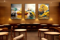 Thumbnail for The Ember Stags Crystal Glass Painting Set of 3 (150 x 70 Cm)