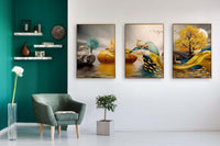 Thumbnail for The Ember Stags Crystal Glass Painting Set of 3 (150 x 70 Cm)
