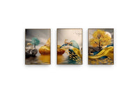 Thumbnail for The Ember Stags Crystal Glass Painting Set of 3 (150 x 70 Cm)