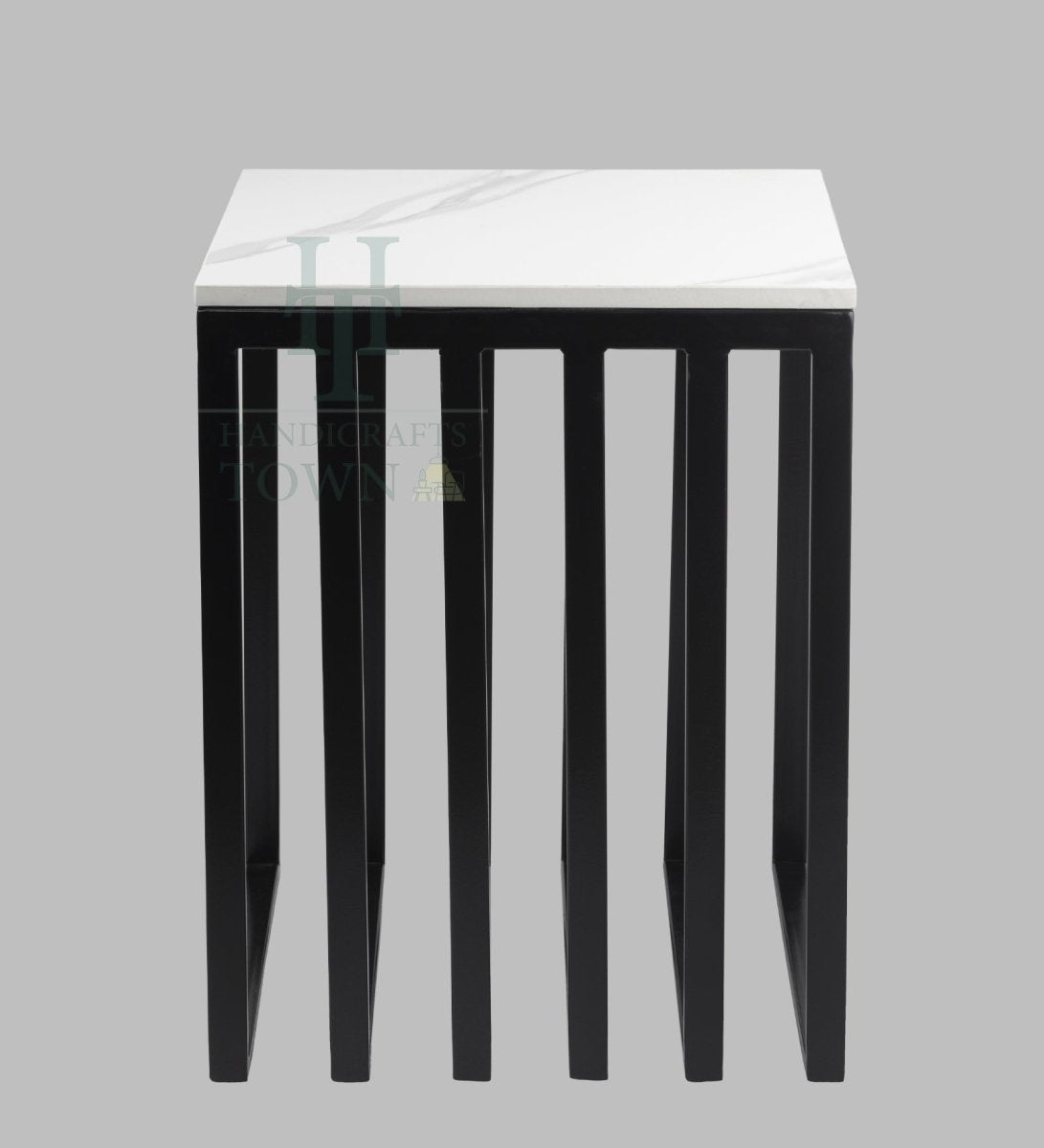 The Enigma Metallic Cube Side Table (Black)