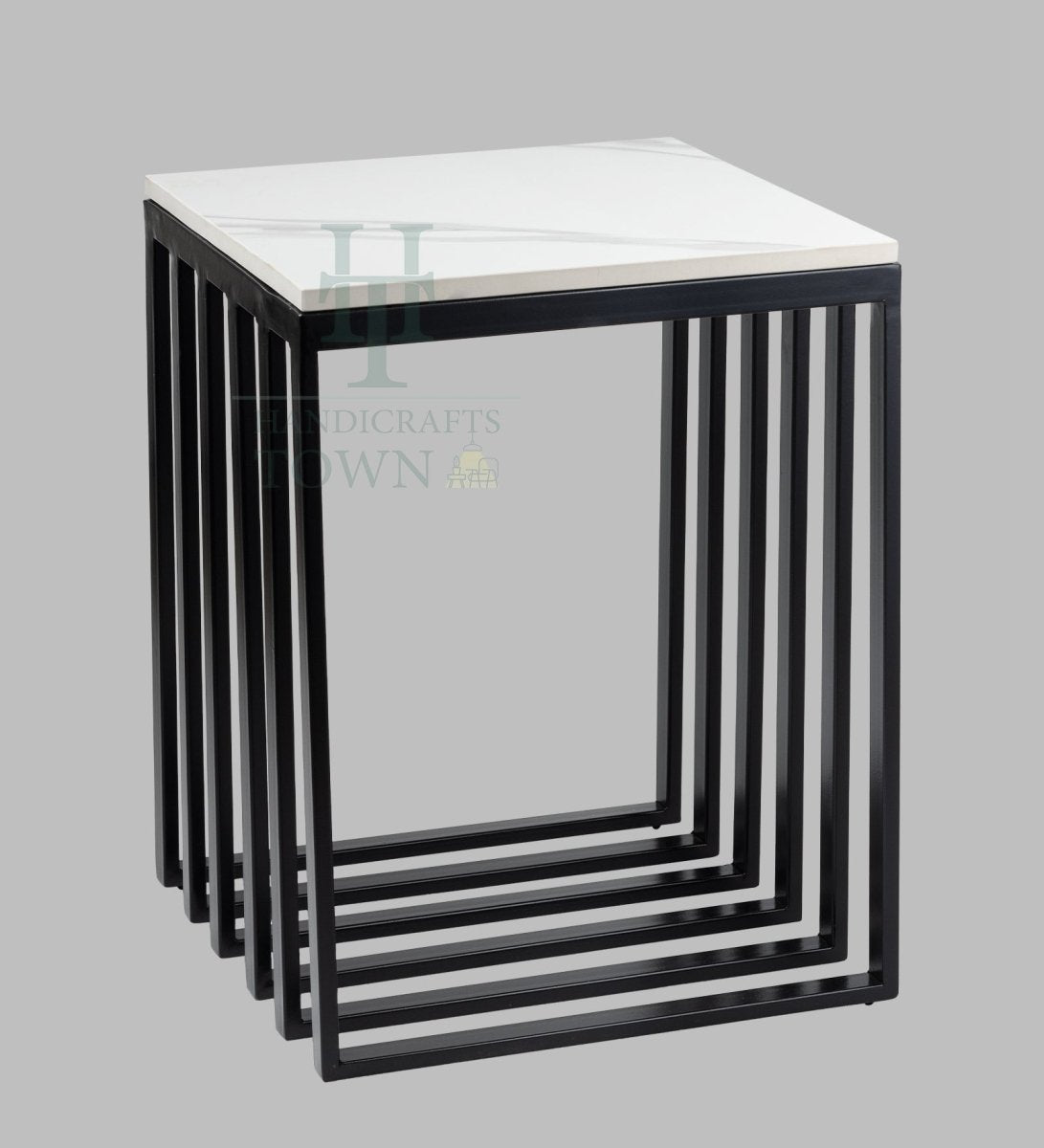 The Enigma Metallic Cube Side Table (Black)