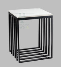 Thumbnail for The Enigma Metallic Cube Side Table (Black)