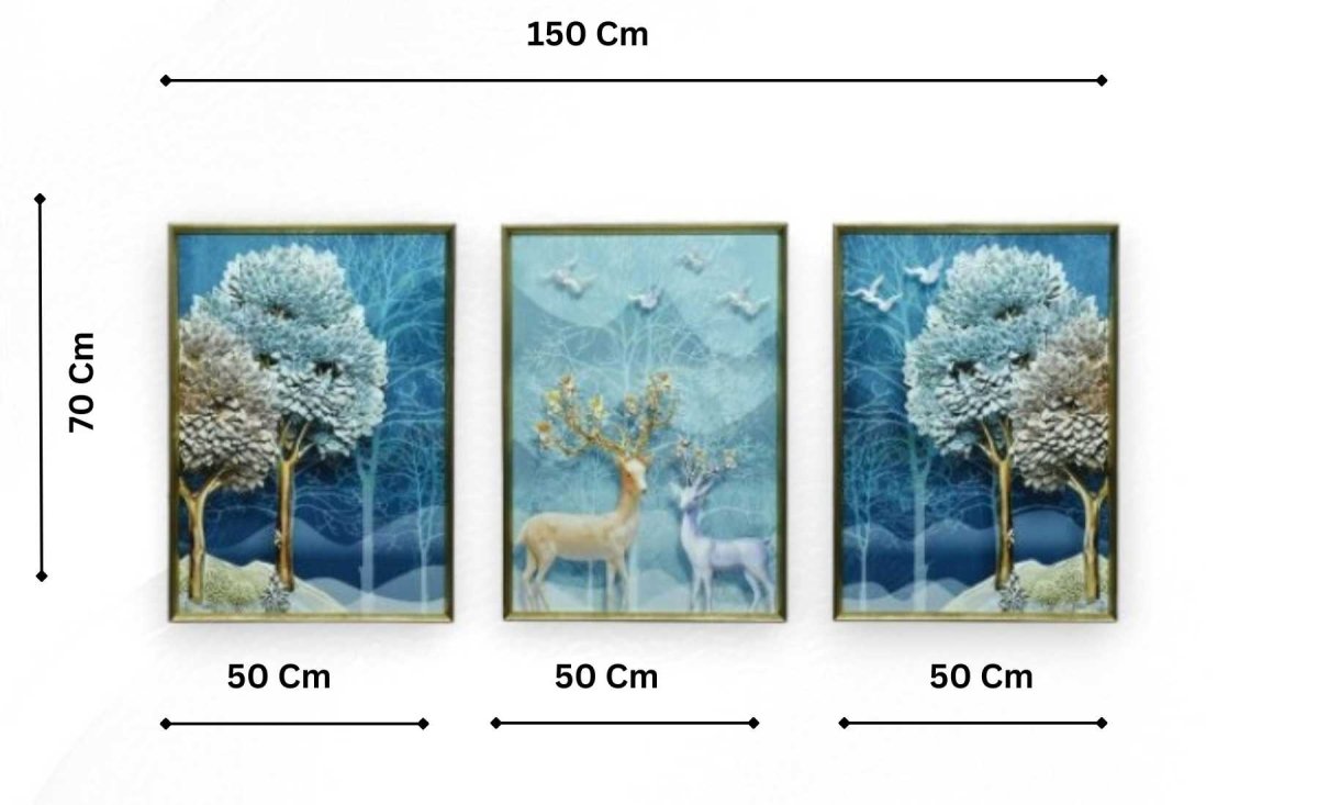 The Fabled Forest Crystal Glass Painting Set of 3 (150 x 70 Cm)