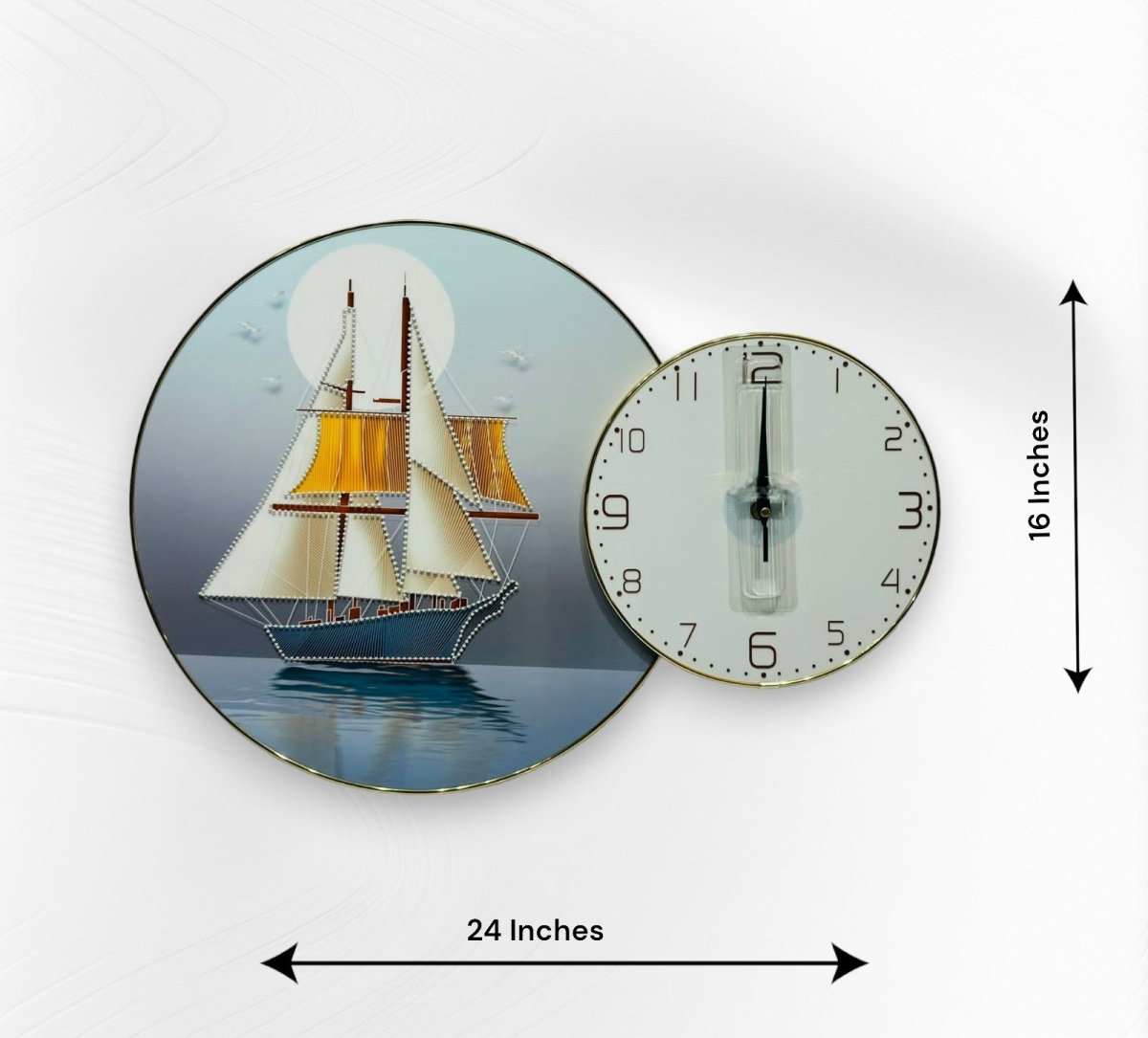 The Fair Winds Crystal Wall Clock (24 x 16 Inches)