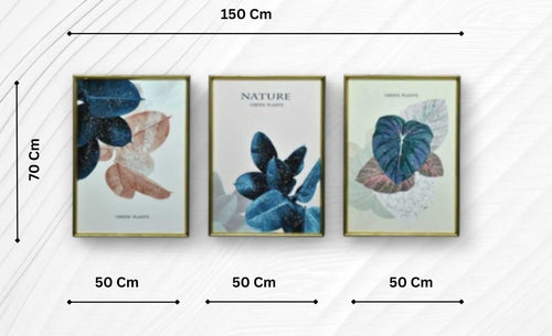 The Flourishing Flora Crystal Glass Painting Set of 3 (150 x 70 Cm)