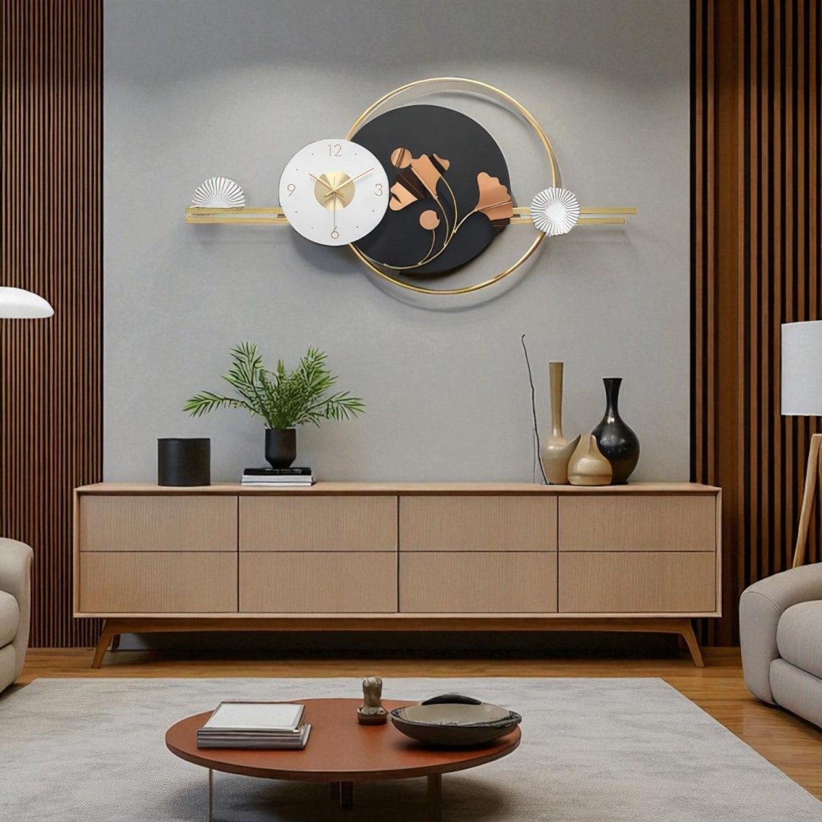 The Flowing Lines Clock (35.4 x 17.7 Inches)