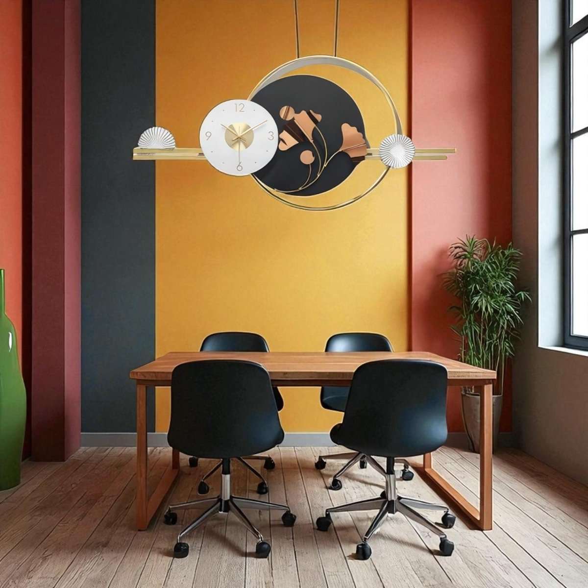 The Flowing Lines Clock (35.4 x 17.7 Inches)