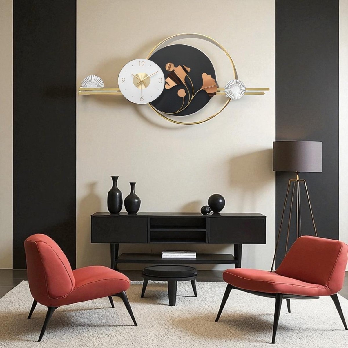 The Flowing Lines Clock (35.4 x 17.7 Inches)
