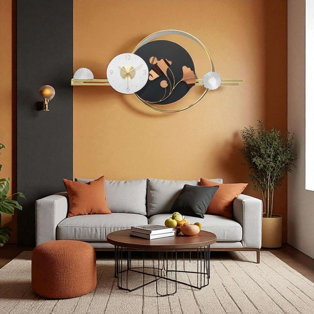 The Flowing Lines Clock (35.4 x 17.7 Inches)