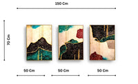 Thumbnail for The Fluid Forms Crystal Glass Painting Set of 3 (150 x 70 Cm)