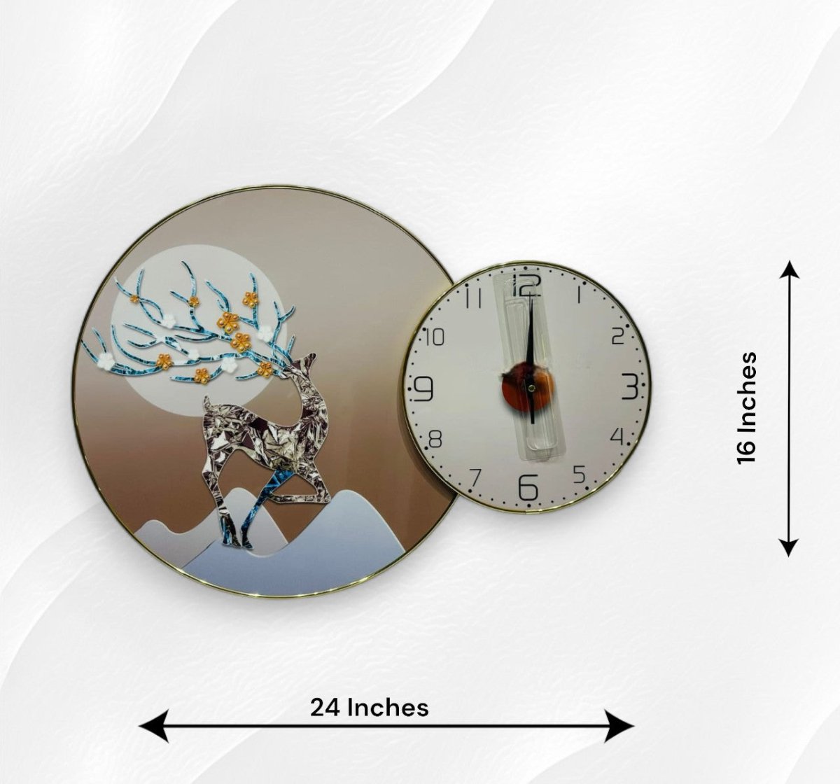 The Frosted Forest Crystal Wall Clock (24 x 16 Inches)