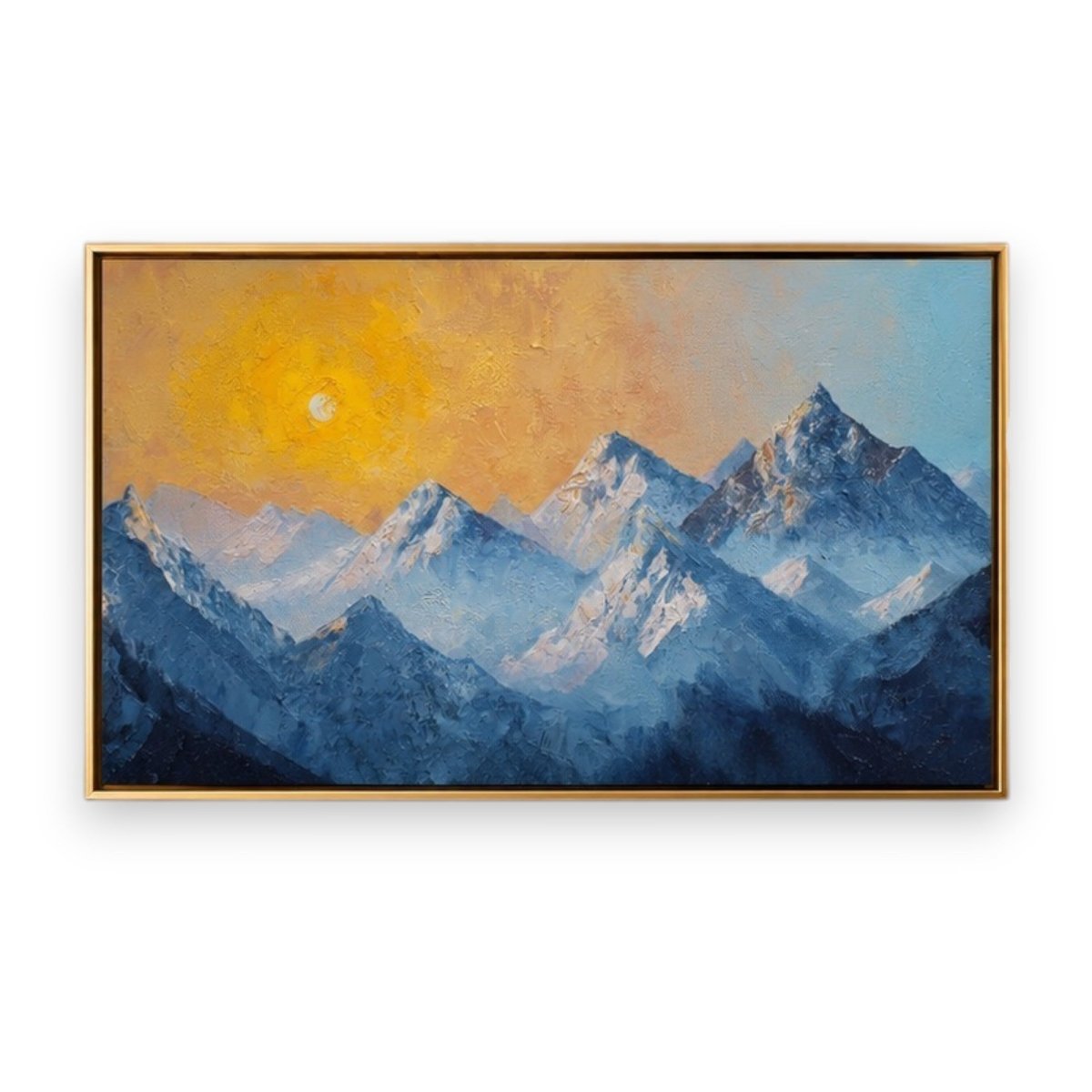 The Frozen Peaks, Fiery Sky (48 x 24 Inches)